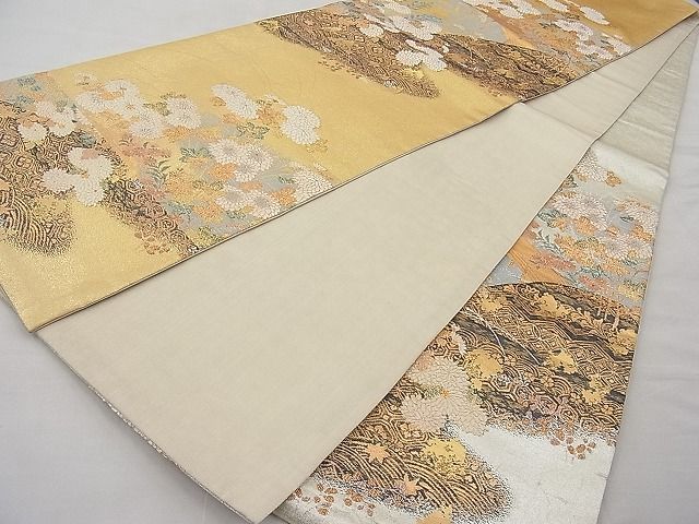 平和屋着物◎佐賀錦 六通柄袋帯 唐織 慶秋橋段文 金銀糸 逸品 BAAJ6937sa