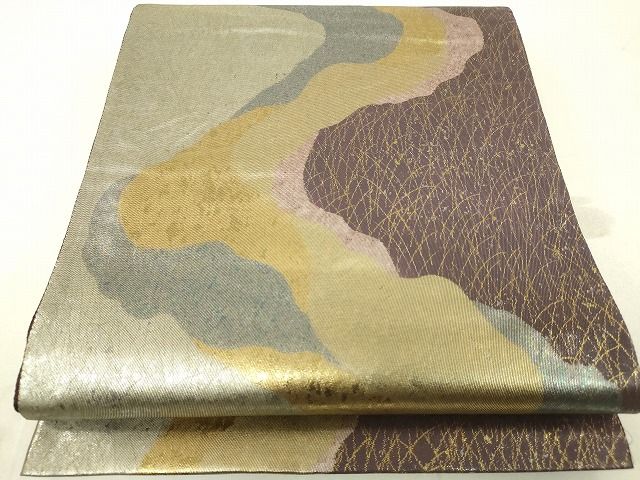平和屋着物◎六通柄袋帯 道長文 金糸 引箔 逸品 DAAG1492we