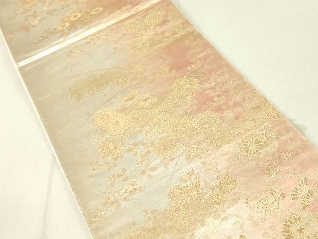 平和屋着物◎六通柄袋帯 蒔絵草花文 金糸 引箔 逸品 DAAG1494we