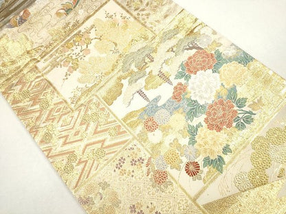 平和屋着物■六通柄袋帯 唐織 艶華風栄文 金糸 逸品 CAAG2763eg