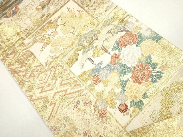 平和屋着物■六通柄袋帯 唐織 艶華風栄文 金糸 逸品 CAAG2763eg