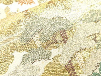 平和屋着物■六通柄袋帯 唐織 艶華風栄文 金糸 逸品 CAAG2763eg