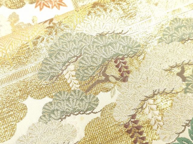 平和屋着物■六通柄袋帯 唐織 艶華風栄文 金糸 逸品 CAAG2763eg