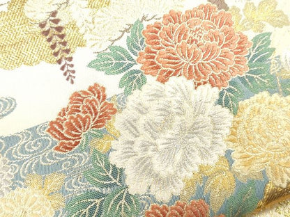 平和屋着物■六通柄袋帯 唐織 艶華風栄文 金糸 逸品 CAAG2763eg