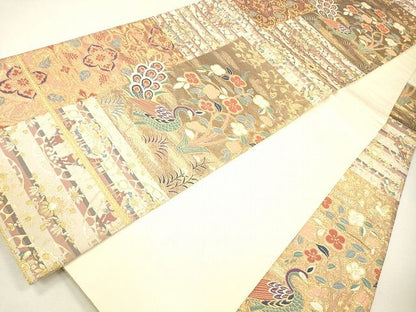 平和屋着物■六通柄袋帯 正倉院花鳥唐草文 金糸 逸品 CAAG2787eg