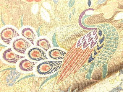 平和屋着物■六通柄袋帯 正倉院花鳥唐草文 金糸 逸品 CAAG2787eg