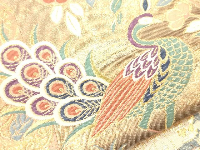 平和屋着物■六通柄袋帯 正倉院花鳥唐草文 金糸 逸品 CAAG2787eg