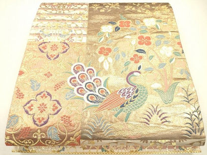 平和屋着物■六通柄袋帯 正倉院花鳥唐草文 金糸 逸品 CAAG2787eg