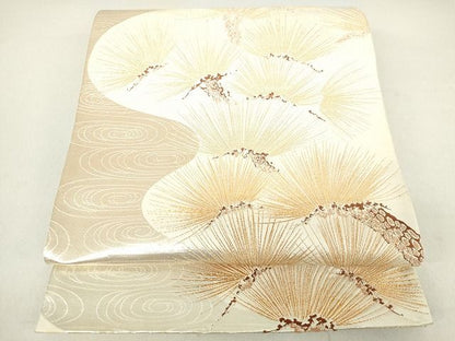 平和屋着物◎六通柄袋帯 松葉文 金糸 逸品 DAAG9750op