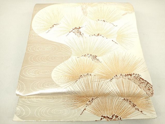平和屋着物◎六通柄袋帯 松葉文 金糸 逸品 DAAG9750op