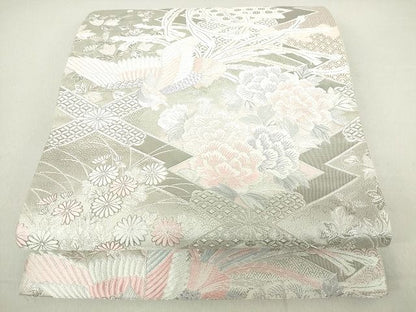 平和屋着物◎六通柄袋帯 唐織 鳳凰松皮菱花文 九百錦プラチナ箔 逸品 DAAG9744op