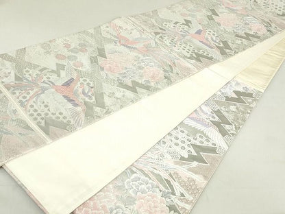 平和屋着物◎六通柄袋帯 唐織 鳳凰松皮菱花文 九百錦プラチナ箔 逸品 DAAG9744op
