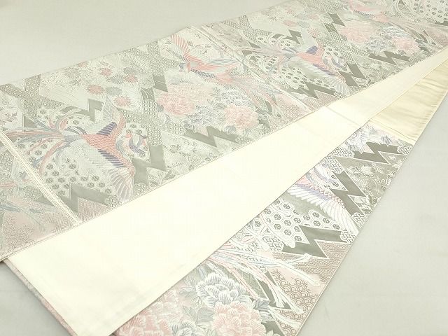 平和屋着物◎六通柄袋帯 唐織 鳳凰松皮菱花文 九百錦プラチナ箔 逸品 DAAG9744op