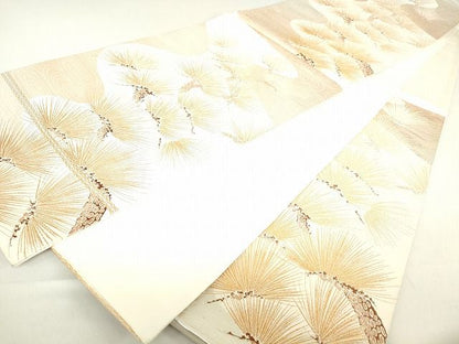 平和屋着物◎六通柄袋帯 松葉文 金糸 逸品 DAAG9750op