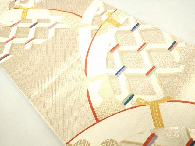 平和屋着物◎六通柄袋帯 籬文 金糸 逸品 DAAG9746op