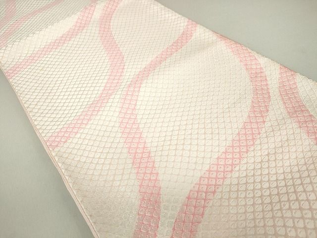 平和屋着物◎六通柄袋帯 唐織 鹿の子 よろけ縞 逸品 DAAG9768op