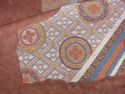 平和屋着物◎六通柄袋帯 唐織 布久路裂集 引箔 逸品 BAAI6974cm