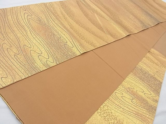 平和屋着物◎六通柄袋帯 流水文 金糸 逸品 BAAI6961cm