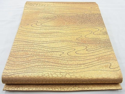 平和屋着物◎六通柄袋帯 流水文 金糸 逸品 BAAI6961cm