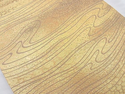 平和屋着物◎六通柄袋帯 流水文 金糸 逸品 BAAI6961cm