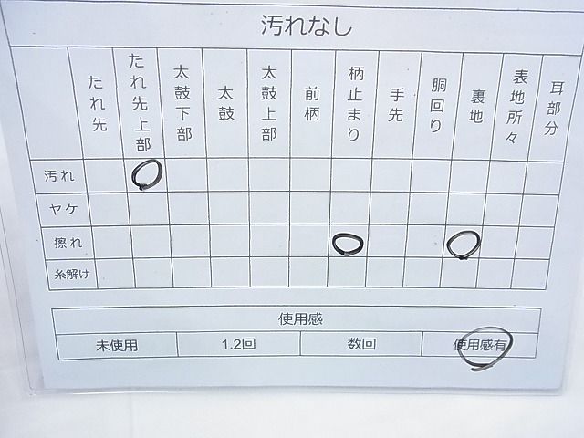 平和屋着物◎六通柄袋帯 孔雀 銀糸 逸品 BAAI6966cm