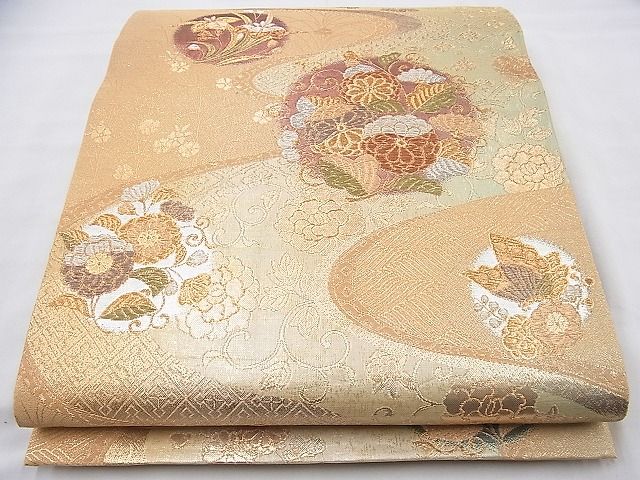 平和屋着物◎六通柄袋帯 幻甦織 金銀糸 逸品 BAAI6983cm