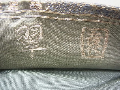 平和屋着物◎六通柄袋帯 唐織 翠園 金糸 逸品 BAAJ0807cm