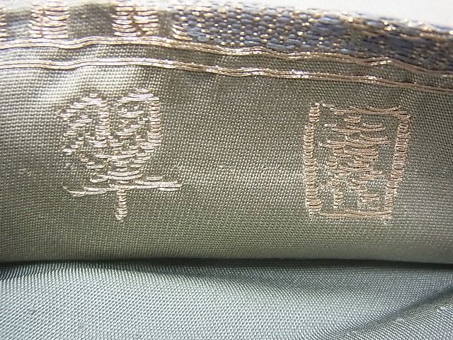 平和屋着物◎六通柄袋帯 唐織 翠園 金糸 逸品 BAAJ0807cm
