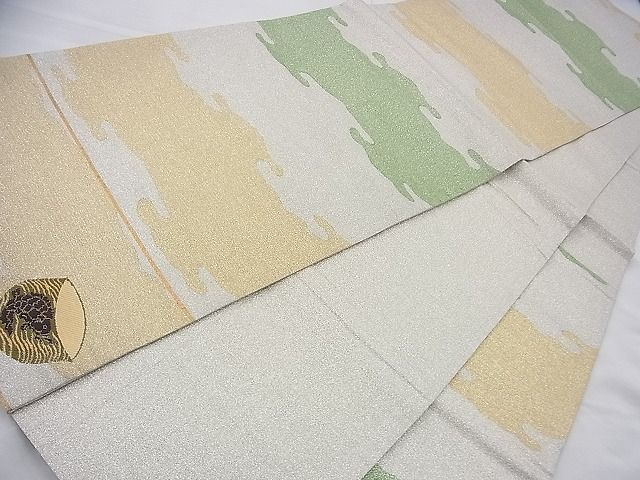平和屋着物◎六通柄袋帯 綴れ ワンポイント 荒磯 金銀糸 逸品