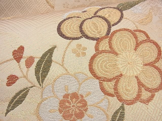 平和屋着物◎六通柄袋帯 花唐草文 金銀糸 逸品 BAAI6994cm