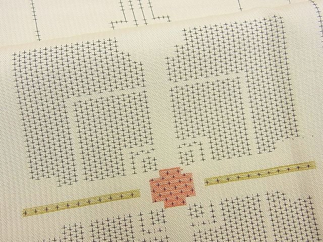 平和屋着物■上質な紬 格子花文 逸品 BAAJ3376hz