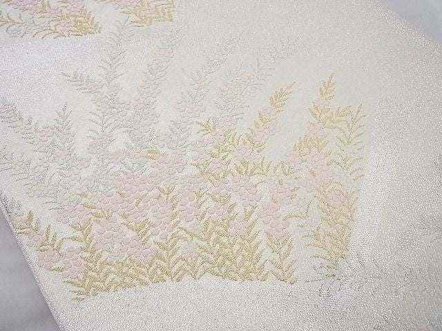 平和屋着物◎六通柄袋帯 唐織 枝花文 金銀糸 逸品 BAAJ0838cm