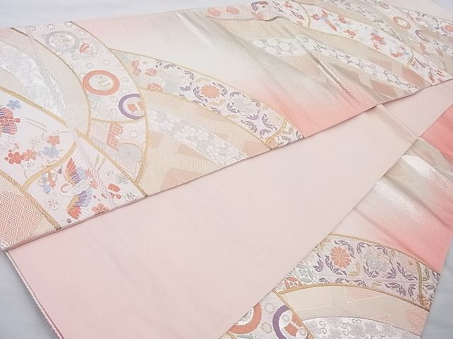 平和屋着物◎六通柄袋帯 唐織 片輪車宝尽くし 金銀糸 逸品
