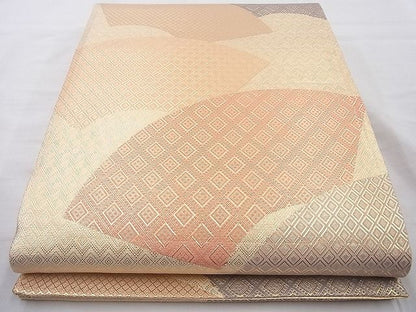 平和屋着物◎佐賀錦 六通柄袋帯 地紙散らし 金糸 逸品 BAAJ0841cm