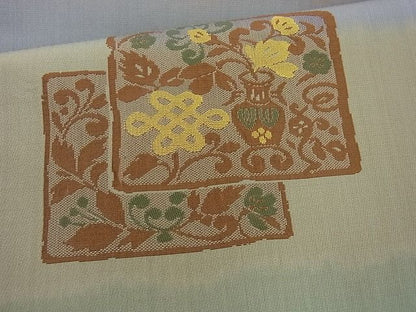 平和屋着物◎六通柄袋帯 色紙花唐草文 逸品 BAAJ6870cm