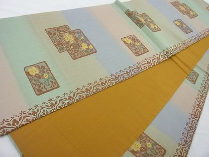 平和屋着物◎六通柄袋帯 色紙花唐草文 逸品 BAAJ6870cm
