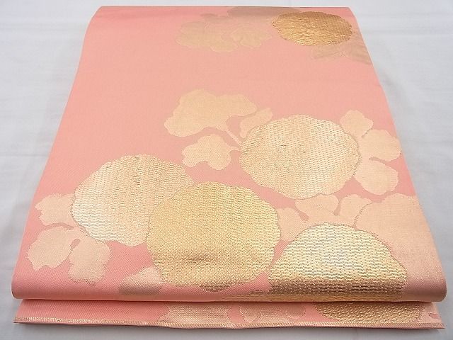 平和屋着物◎六通柄 本袋帯 万寿菊 金糸 逸品 BAAJ6861cm