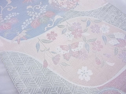 平和屋着物◎六通柄袋帯 立涌有職文 金糸 逸品 BAAJ0939cm