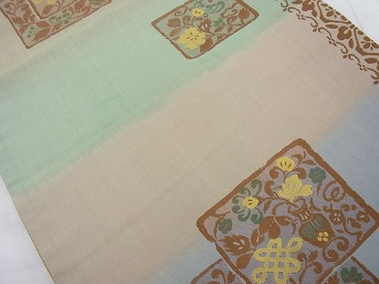 平和屋着物◎六通柄袋帯 色紙花唐草文 逸品 BAAJ6870cm