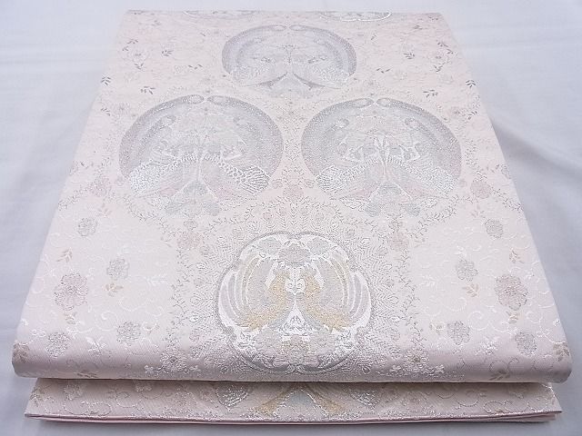 平和屋着物◎六通柄袋帯 唐織 向い鳳凰唐草文 二重箔錦 逸品 BAAJ0952cm
