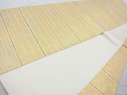 平和屋着物◎太鼓柄袋帯 名勝 金閣寺 金糸 引箔 逸品 BAAJ6868cm