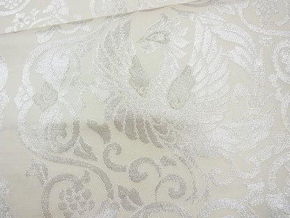 平和屋着物◎六通柄袋帯 鳳凰花唐草文 銀糸 逸品 BAAJ6876cm