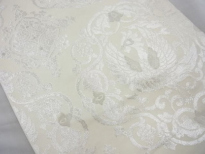 平和屋着物◎六通柄袋帯 鳳凰花唐草文 銀糸 逸品 BAAJ6876cm