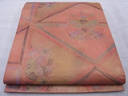 平和屋着物◎六通柄袋帯 正倉院 金糸 逸品 BAAJ0996cm