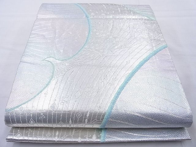 平和屋着物◎佐賀錦 六通柄袋帯 飾花文様 銀糸 逸品 BAAJ6705cm