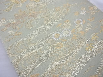 平和屋着物◎六通柄袋帯 鳳凰流水花文 金糸 逸品 BAAJ6702cm