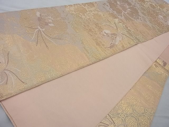 平和屋着物◎六通柄袋帯 鳳凰道長文様 金糸 逸品 BAAJ6718cm