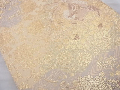 平和屋着物◎六通柄袋帯 鳳凰道長文様 金糸 逸品 BAAJ6718cm