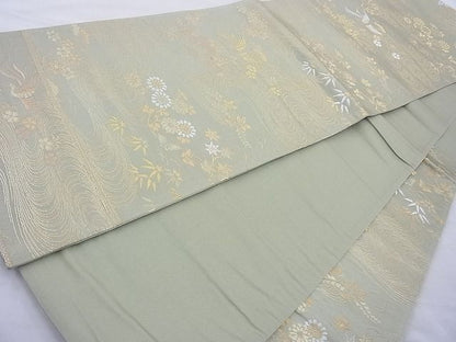 平和屋着物◎六通柄袋帯 鳳凰流水花文 金糸 逸品 BAAJ6702cm