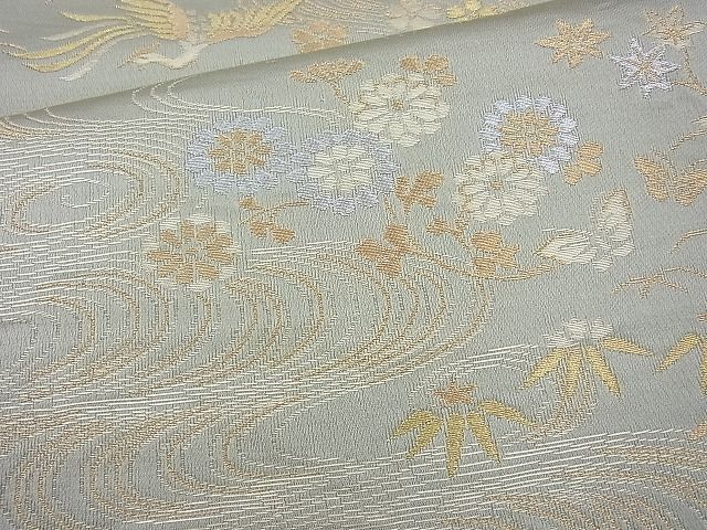 平和屋着物◎六通柄袋帯 鳳凰流水花文 金糸 逸品 BAAJ6702cm